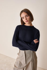 Maglia con collo alto in lana merino