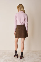 Wool and cashmere polo sweater with maxi collar