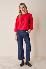 Puff-sleeve sweater
