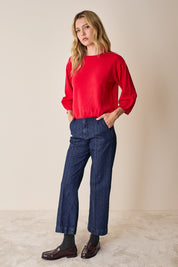 Puff-sleeve sweater