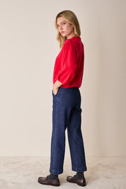 Puff-sleeve sweater