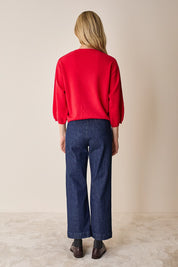 Puff-sleeve sweater