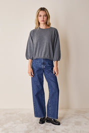 Puff-sleeve sweater