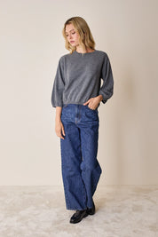 Puff-sleeve sweater