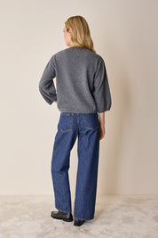 Puff-sleeve sweater
