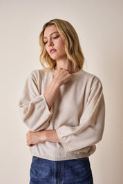 Puff-sleeve sweater
