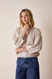Puff-sleeve sweater