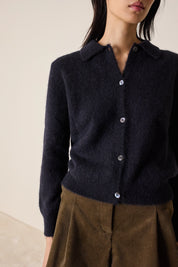 Cardigan con colletto a polo