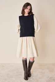 Brushed alpaca and merino vest 
