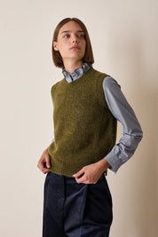 Brushed alpaca and merino vest 
