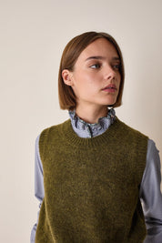 Brushed alpaca and merino vest 