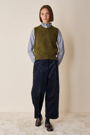 Brushed alpaca and merino vest 