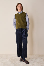Brushed alpaca and merino vest 