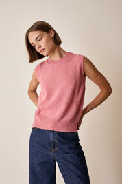 Brushed alpaca and merino vest 