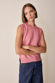 Brushed alpaca and merino vest 
