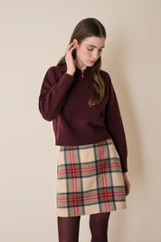 Polo in lana e cashmere con colletto smerlato