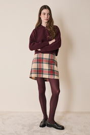 Polo in lana e cashmere con colletto smerlato