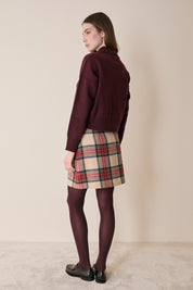 Polo in lana e cashmere con colletto smerlato