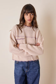 Maglia in alpaca con bordi smerlati