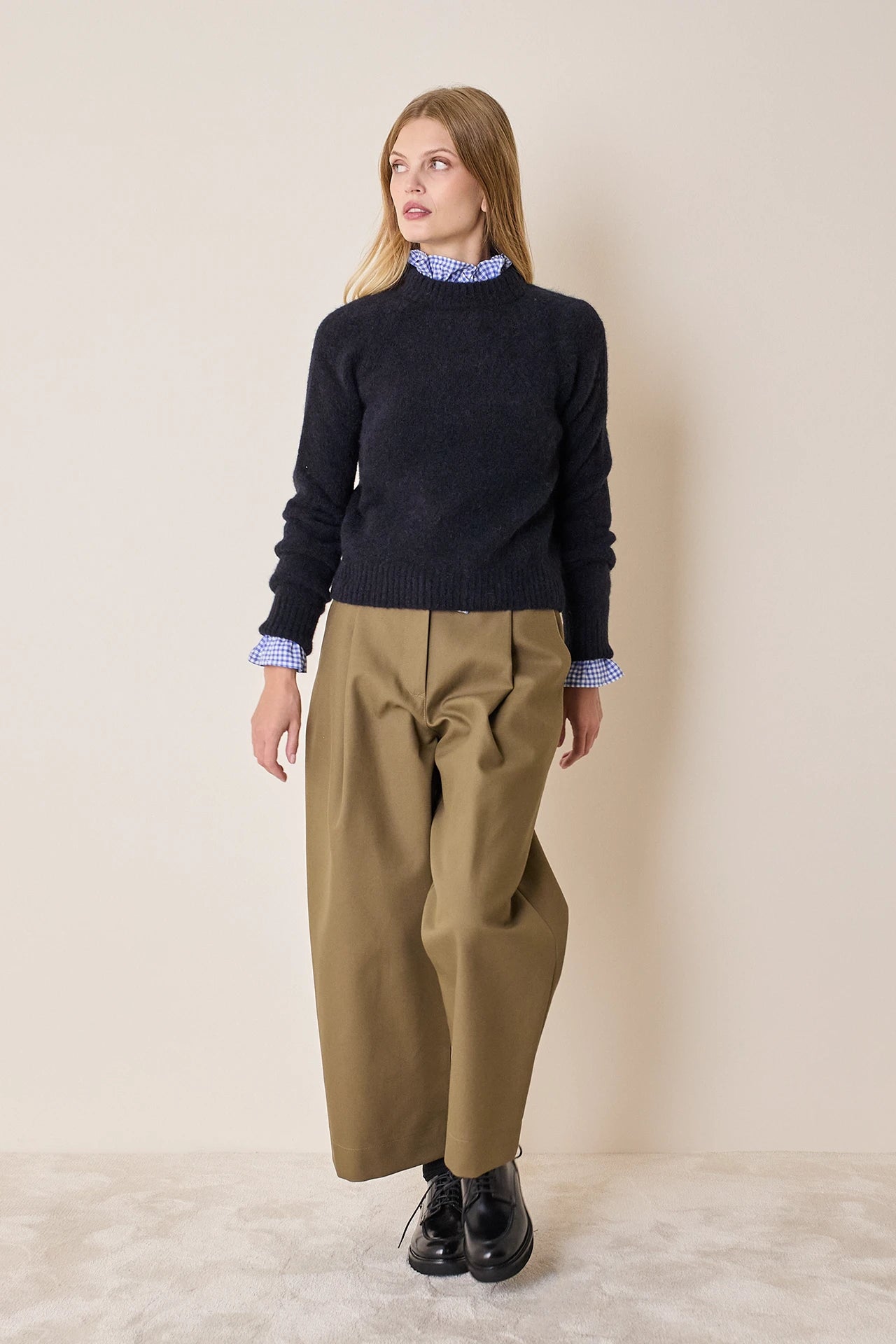 Maglia girocollo in baby alpaca