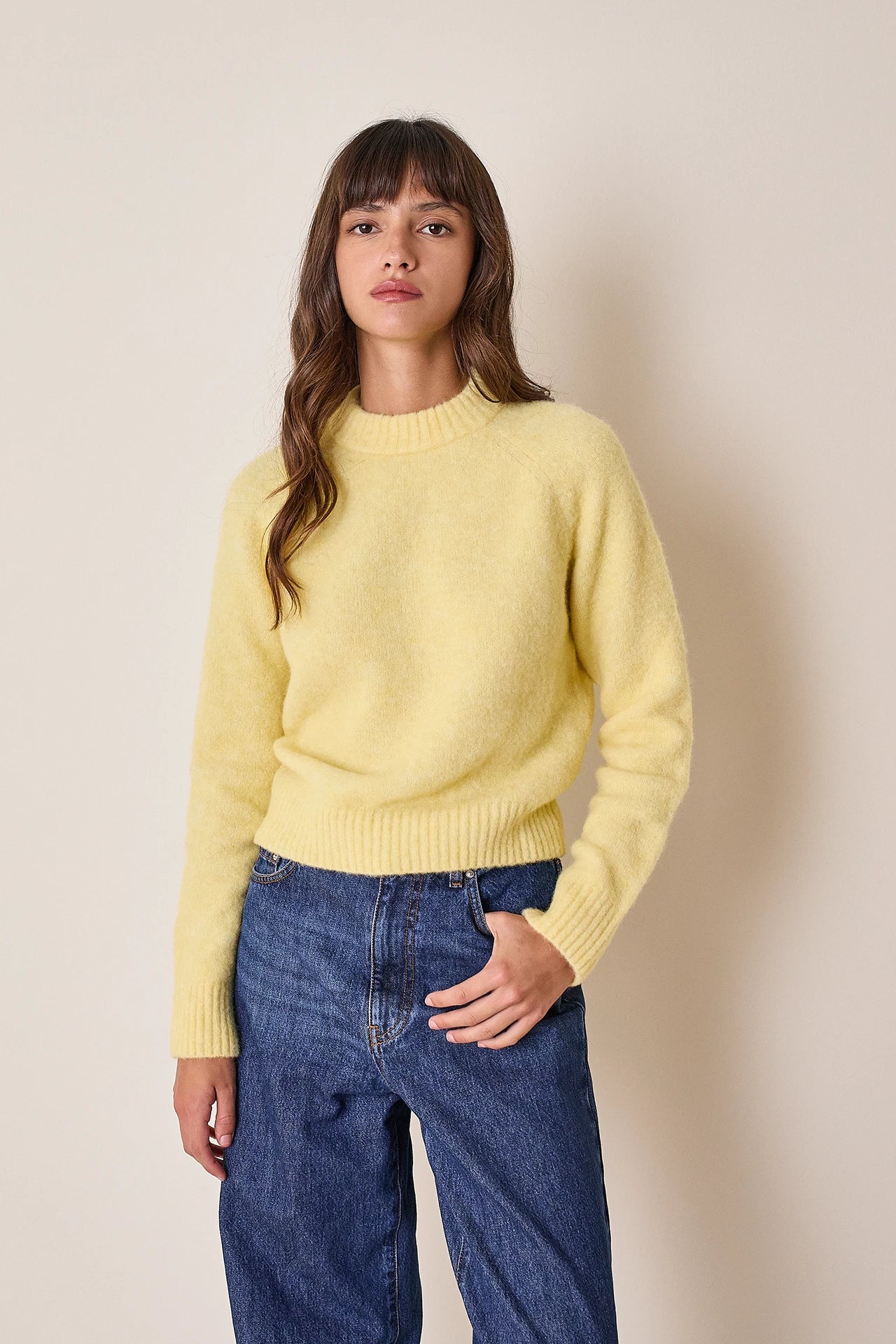 Maglia girocollo in baby alpaca