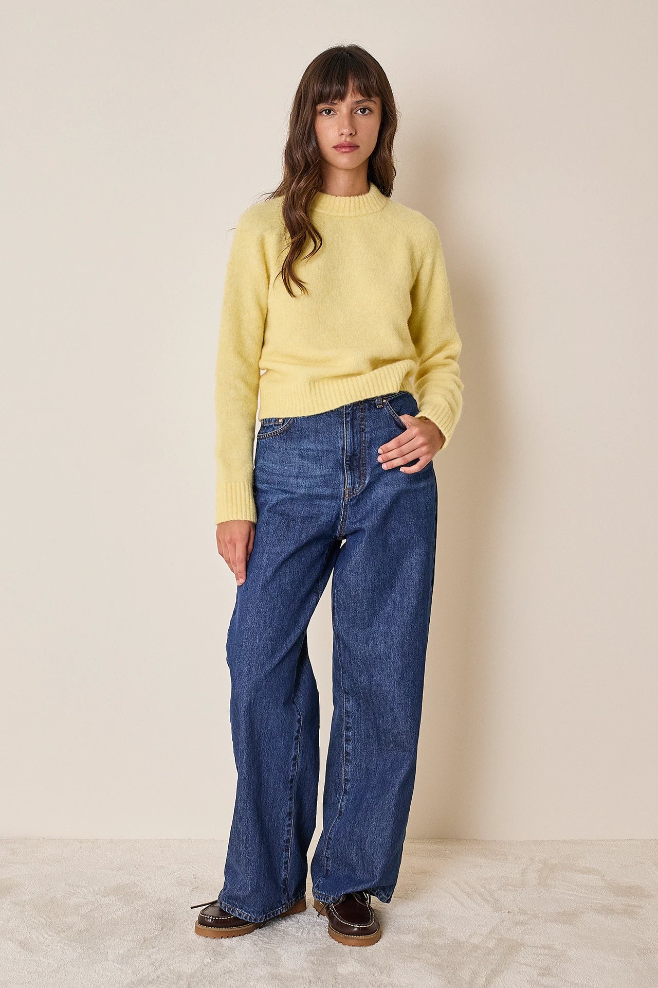 Maglia girocollo in baby alpaca