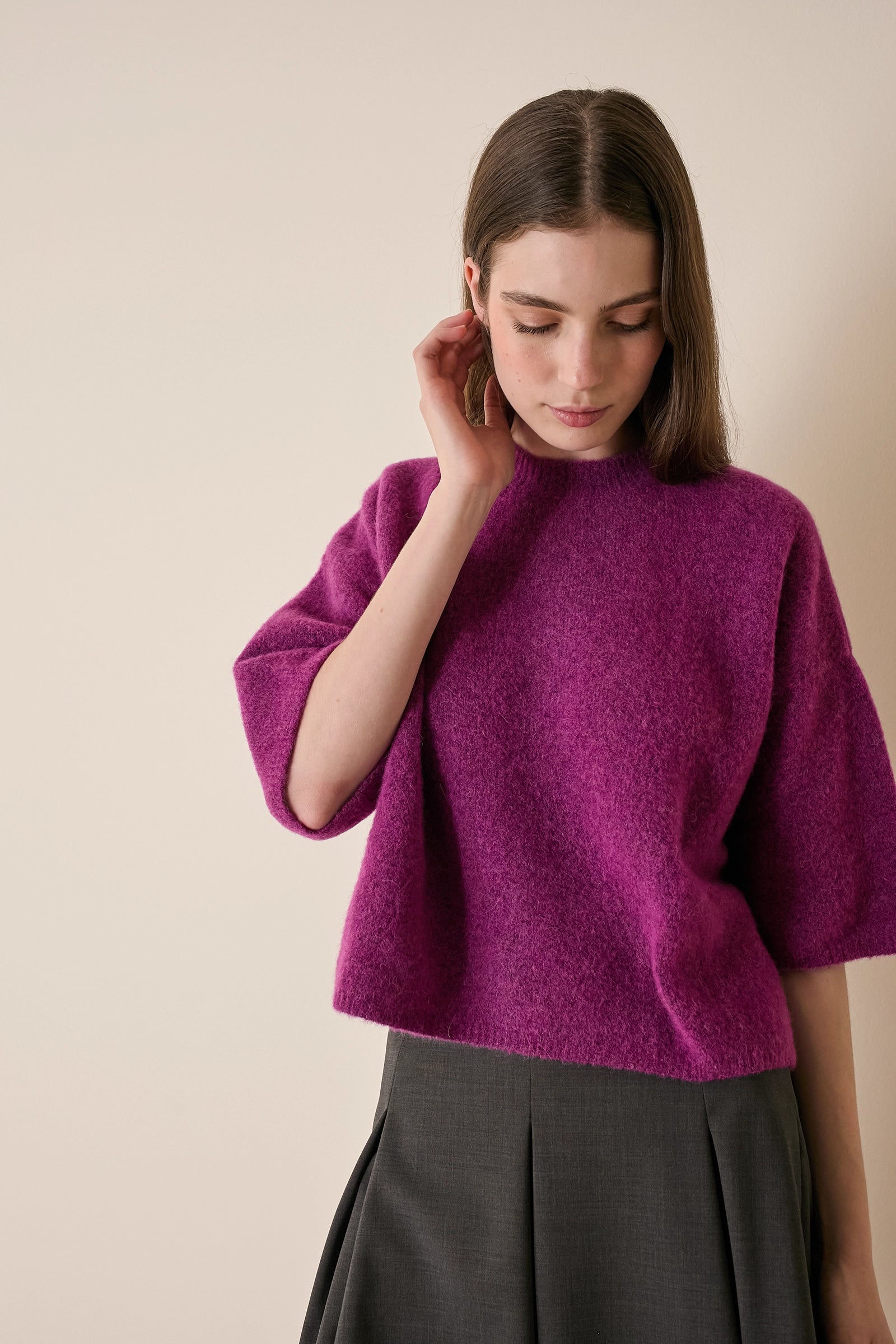 Maglia a mezze maniche in alpaca Piura