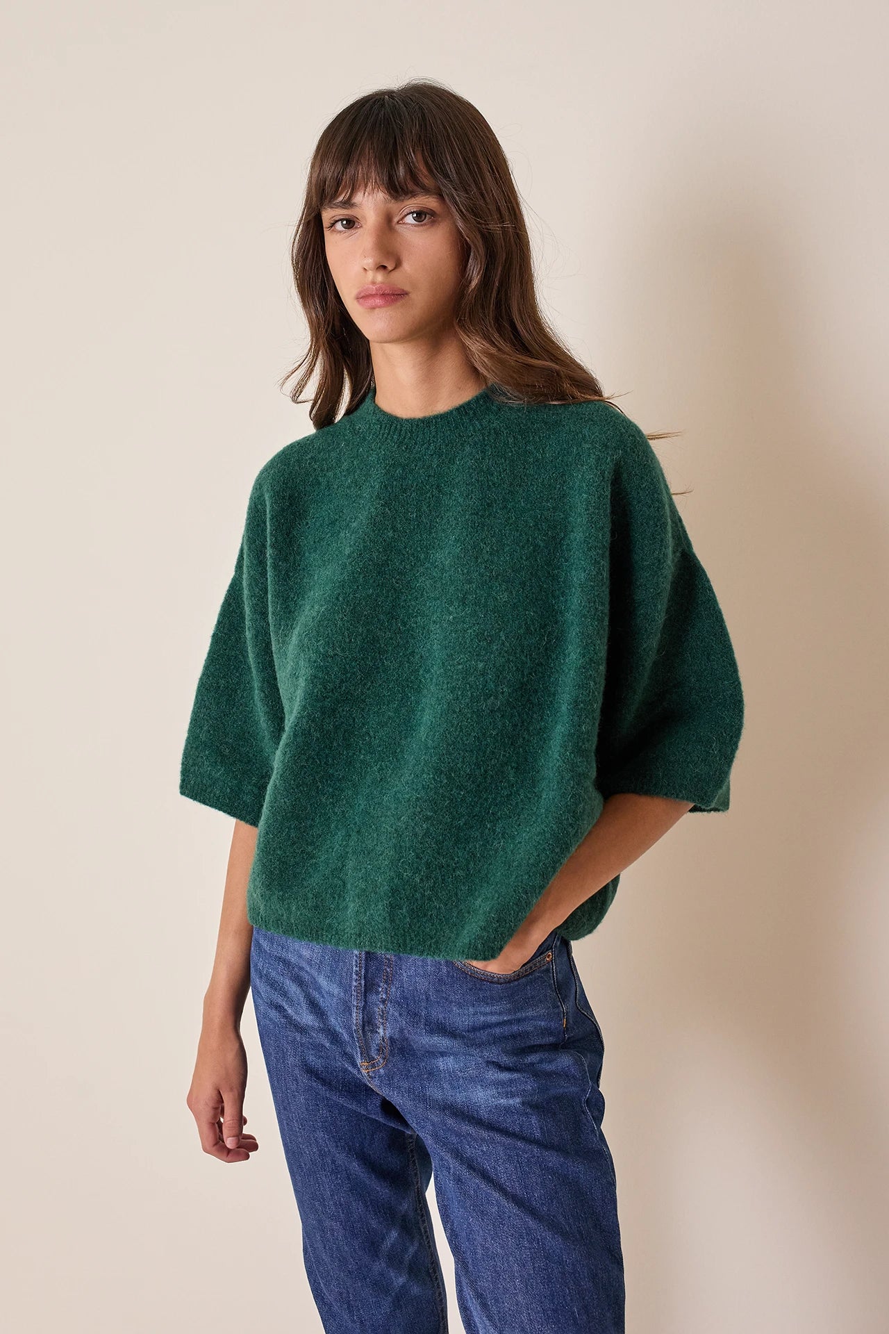 Maglia a mezze maniche in alpaca Piura