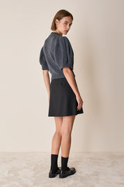 Maglia in lana merino con maniche a sbuffo