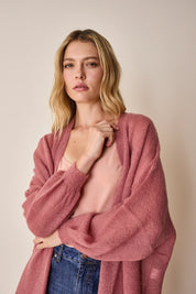 Cardigan kimono in maglia di mohair