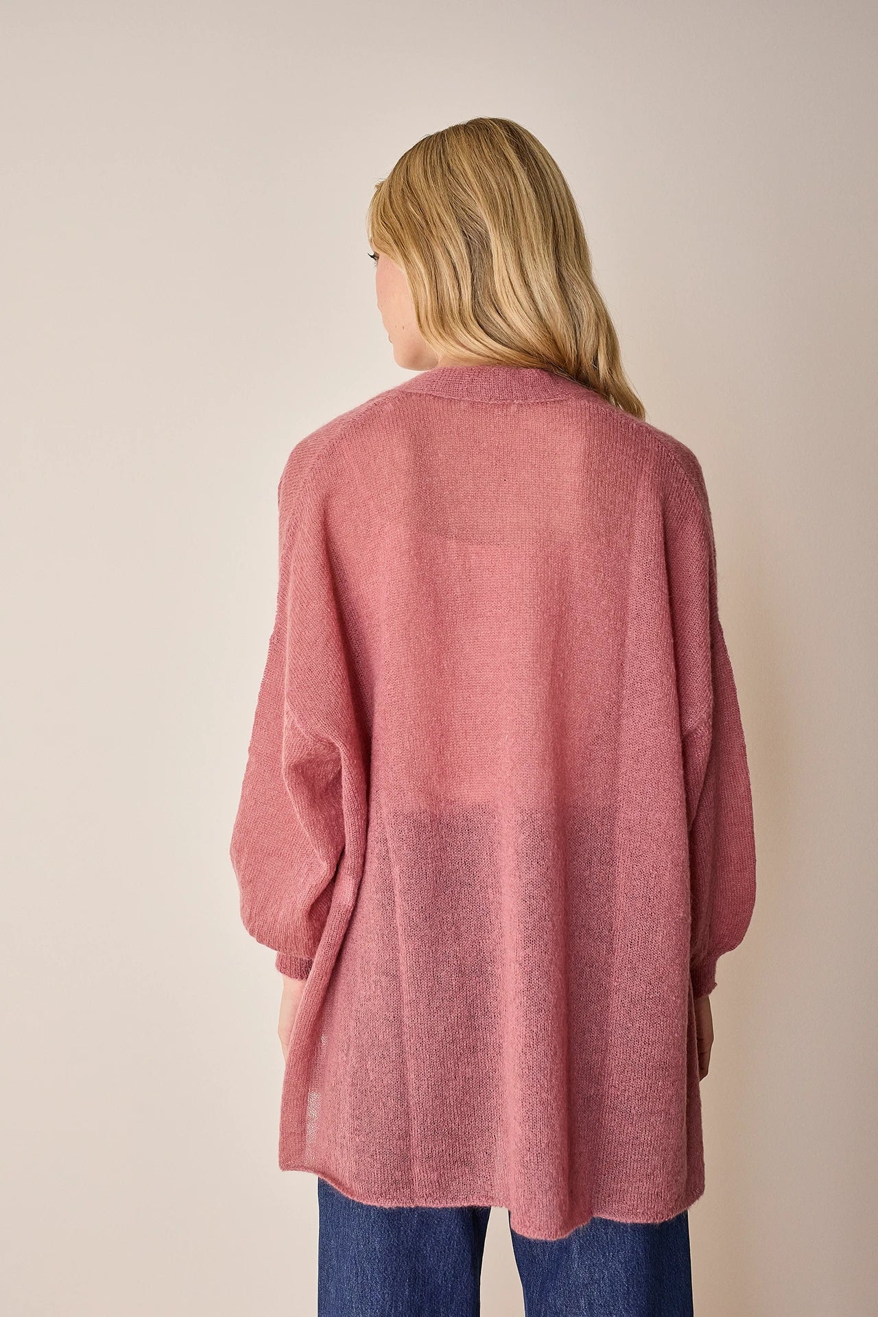 Cardigan kimono in maglia di mohair