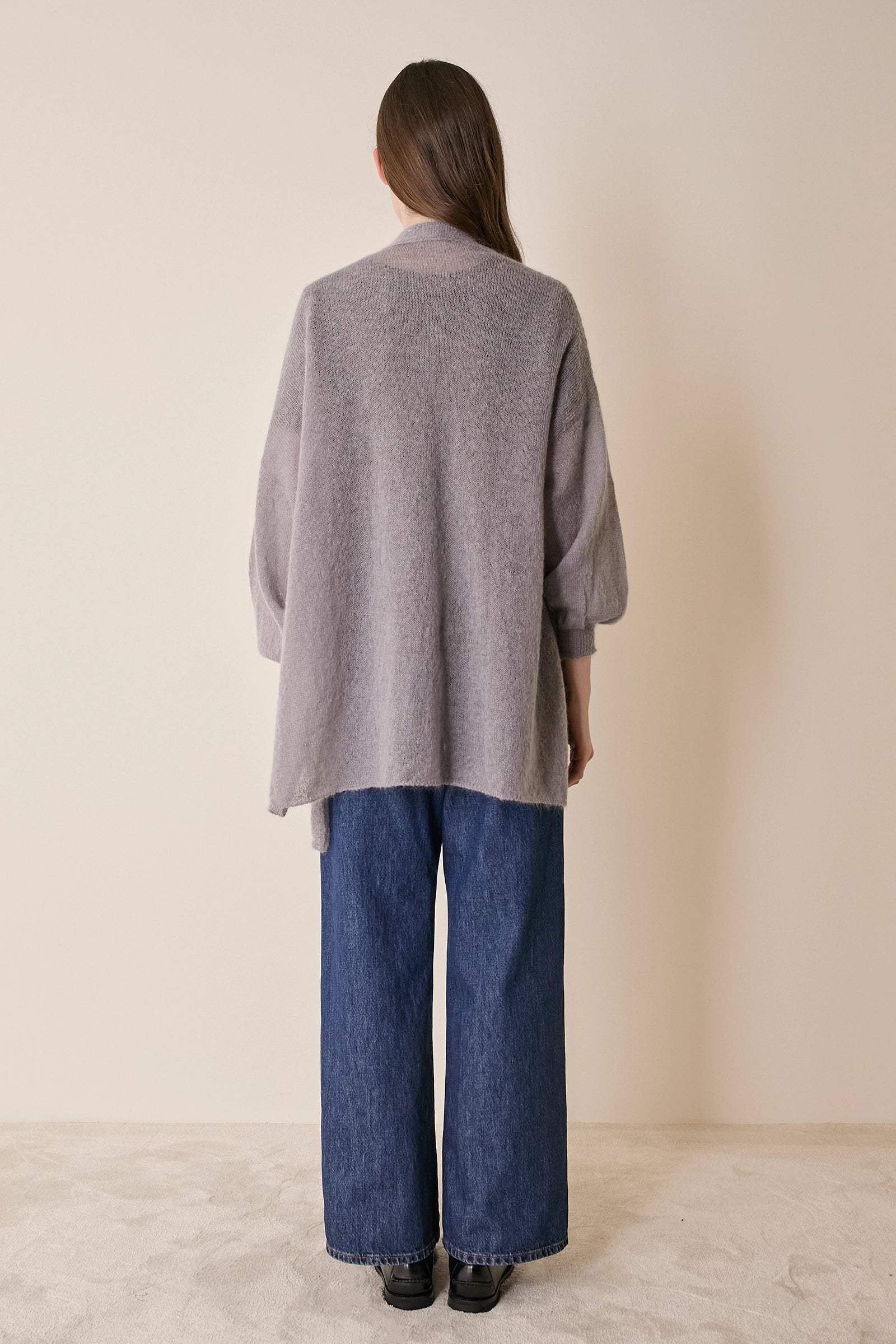 Cardigan kimono in maglia di mohair