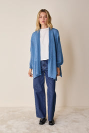 Cardigan kimono in maglia di mohair