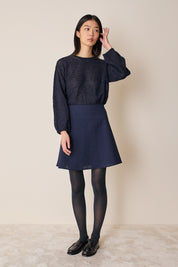 Maglia girocollo in mohair e baby alpaca