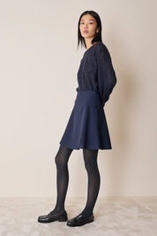 Maglia girocollo in mohair e baby alpaca