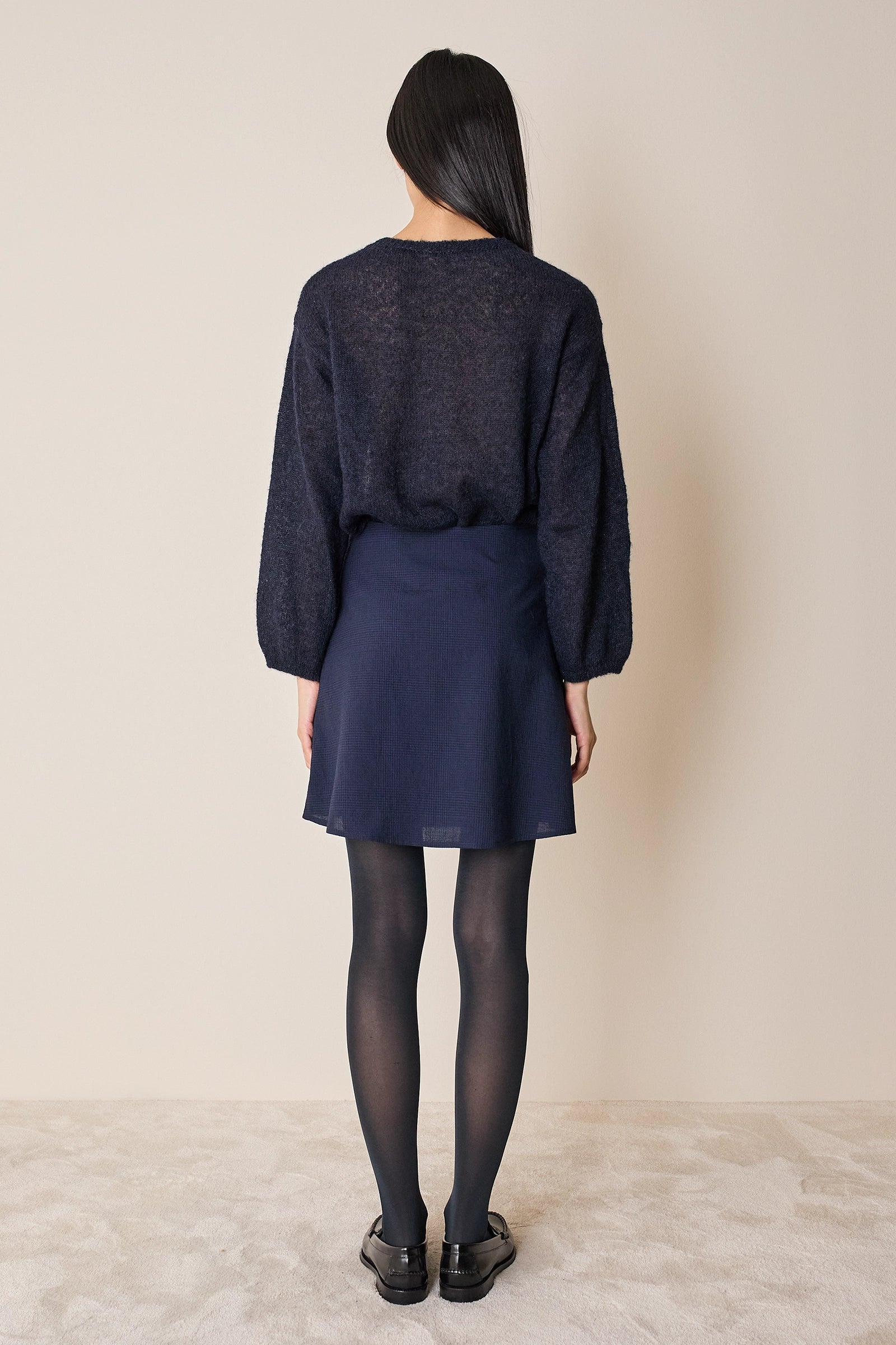 Maglia girocollo in mohair e baby alpaca