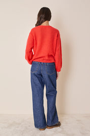 Mohair and baby alpaca crew neck sweater