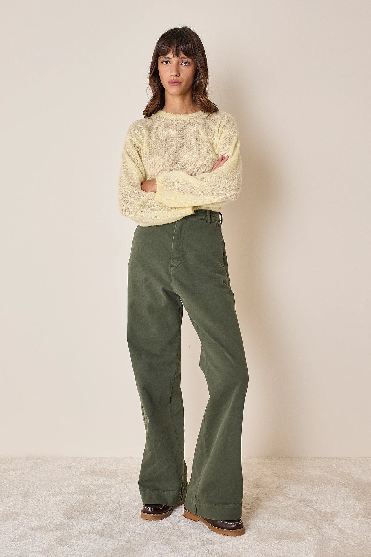 Mohair and baby alpaca crew neck sweater