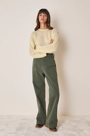 Maglia girocollo in mohair e baby alpaca