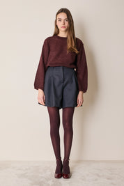 Maglia girocollo in mohair e baby alpaca