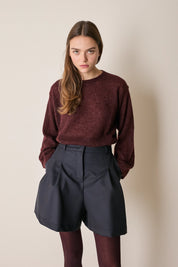 Maglia girocollo in mohair e baby alpaca