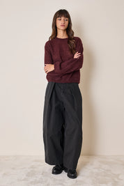 Maglia girocollo in mohair e baby alpaca