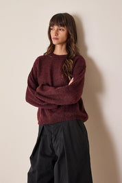 Maglia girocollo in mohair e baby alpaca