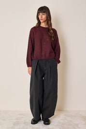 Maglia girocollo in mohair e baby alpaca