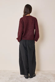 Maglia girocollo in mohair e baby alpaca