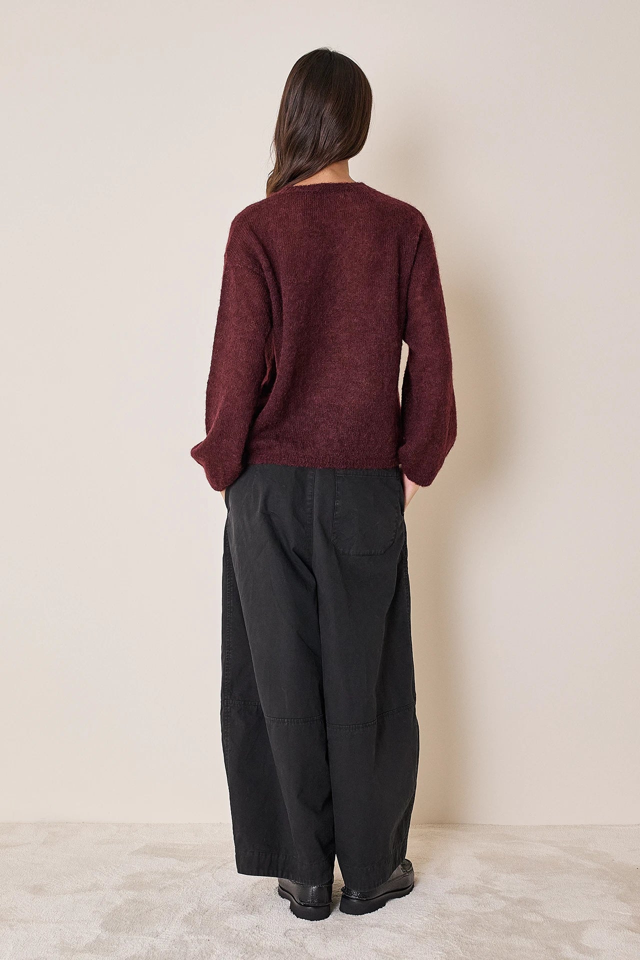 Mohair and baby alpaca crew neck sweater