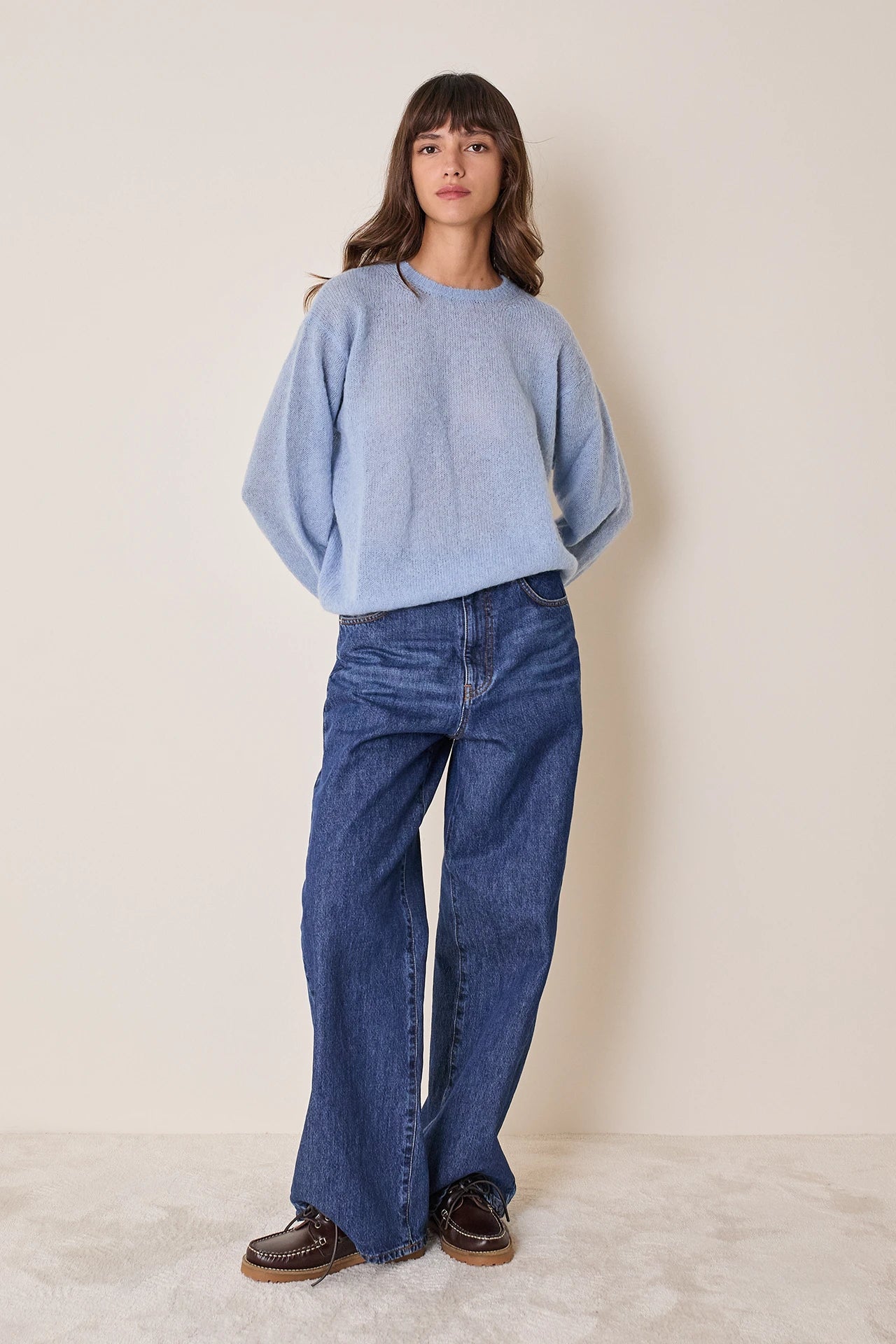 Mohair and baby alpaca crew neck sweater
