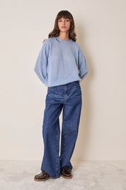 Mohair and baby alpaca crew neck sweater