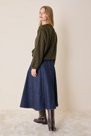 Maglia girocollo in mohair e baby alpaca