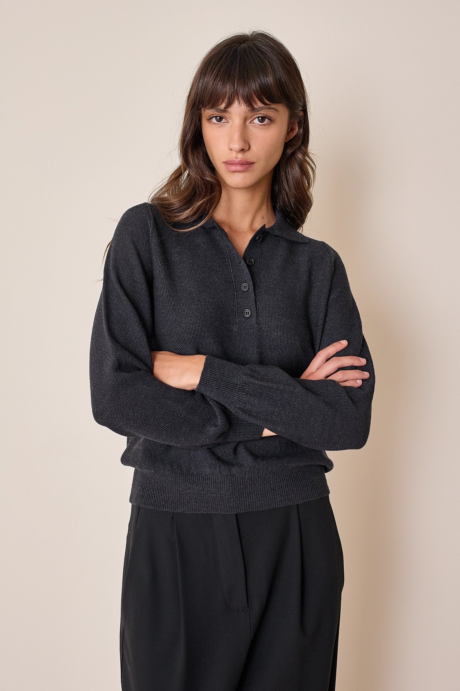 Polo in lana vergine merino extra fine